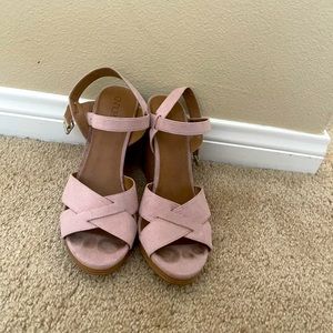 Pink nude Wedges. Size 8.